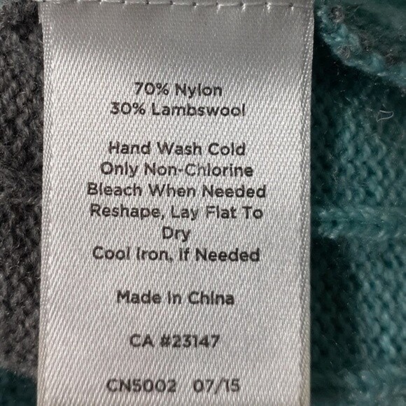 Talbots wool sweater 2x 2xp gray blue striped crewneck xxl p petite top - Picture 4 of 5